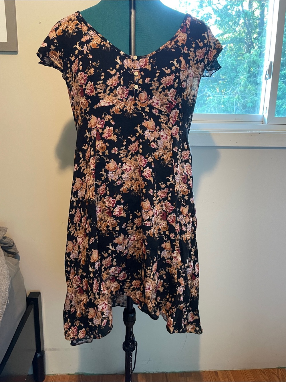 Denim & Supply Ralph Lauren Black Floral High-Low Dress